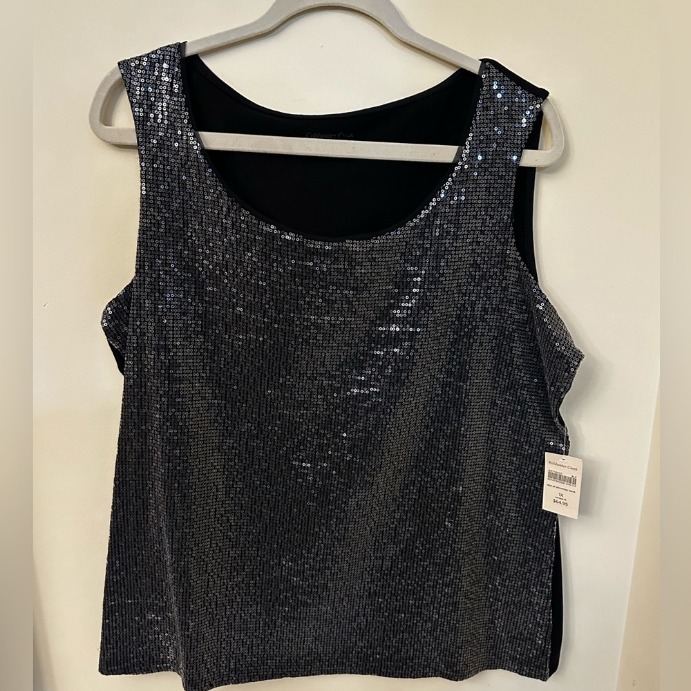 NWT “Sea of Shimmer tank” by Coldwater Creek, size 1X/18, black